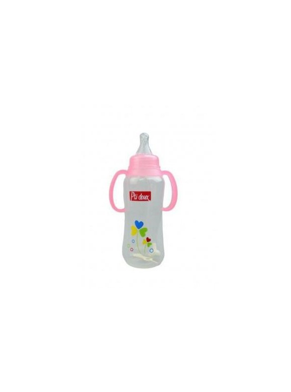 PTI DOUX BIBERON SHAPED COL ÉTROIT AVEC POIGNÉE GM ROSE 300ML