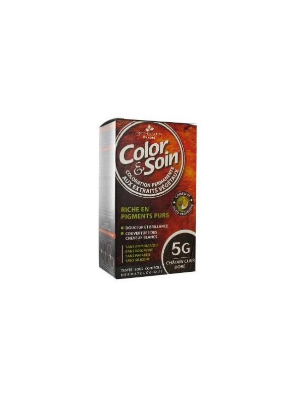 3 CHENES COLOR & SOIN COLORATION PERMANENTE EXTRAITS VÉGÉTAUX 5G CHÂTAIN CLAIR DORE