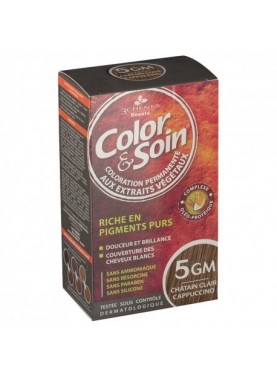 3 CHENES COLOR & SOIN COLORATION PERMANENTE EXTRAITS VÉGÉTAUX 5GM CHATAIN CLAIRE CAPPUCCINO