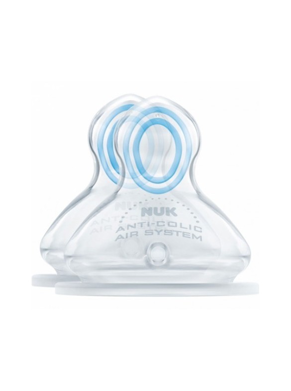 NUK TÉTINES PHYSIOLOGIQUES SILICONE AIR SYSTEM 0-6 MOIS X2 L